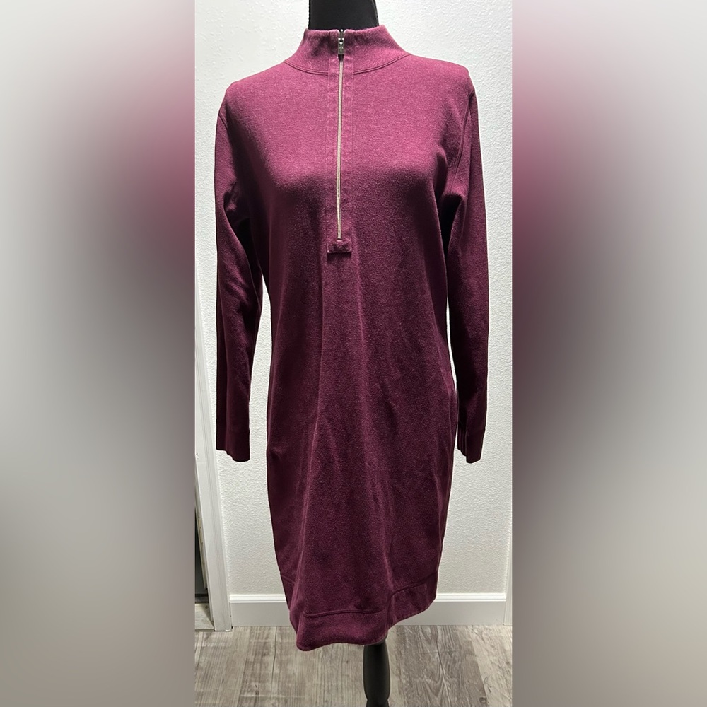 Tommy Bahama Flip Side Reversible Zip Dress - Medium - Red Marled Knit - Used